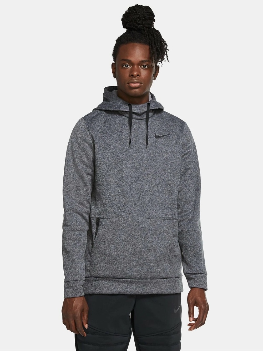 Men’s Nike Therma Dri-fit Pullover Hoodie Sweatshirt Charcoal Grey Size L